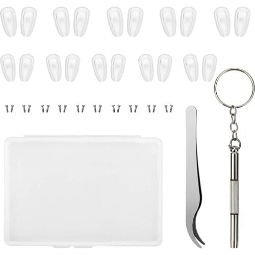 Eyeglass Repair Tool Kit, Glasses Precision Screwdriver Set and Curved Tweezer in Assorted Size for Sunglass, Spectacles Repair