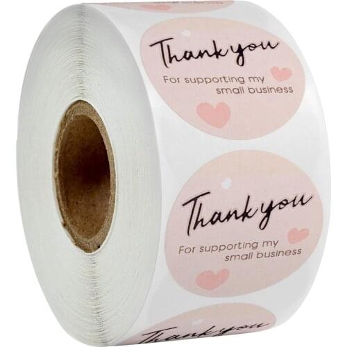 50-500pcs Thank You for Support My Business Laser Stickers 1inch Stamping Gold Labels Party Gift Decoration Planner Stickers