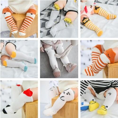 2021 Cartoon Fox Cat Baby Girls Boys Knee High Socks Children Summer Autumn Soft Cotton Socks Toddler Kids Anti-slip Long Socks