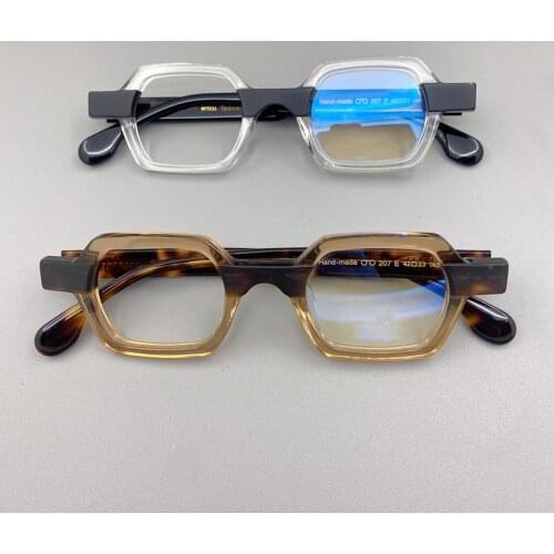 Handmade Vintage Glasses Frame Men Acetate Clear Eye Glasses Women Optical Myopia Eyeglasses Frames Man Irregular Eyewear Oculos