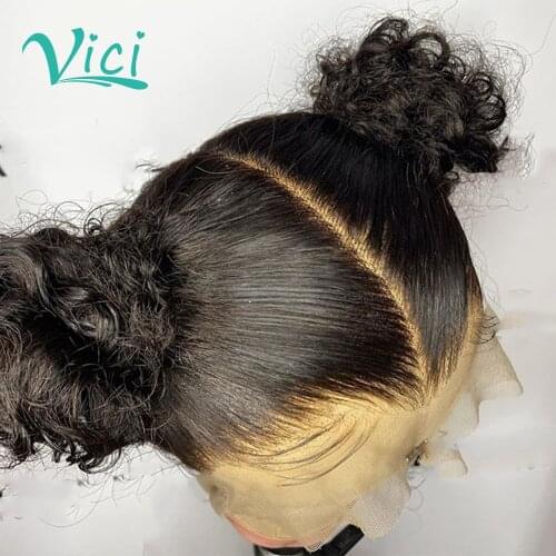 Culry bob human hair wig short pixie cut wig ponytail 13*4 lace front wig with baby hair glueless bleached knots for black women