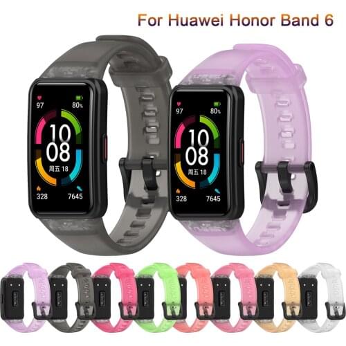 Strap For Huawei Honor Band 6 Transparent Color Soft Silicone Sport Straps For Huawei Band 6 Smart Wristband Replacement Correa