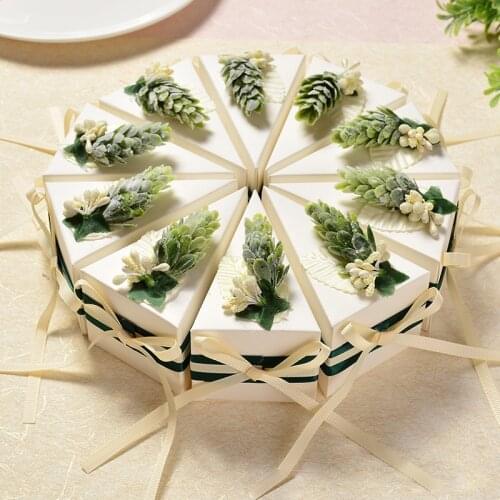 Cake-shaped Wedding Candy Box Decoration Baby Shower Giveaways Paper Box Wedding Favors & Gifts Boxes Candies Bags for Guests