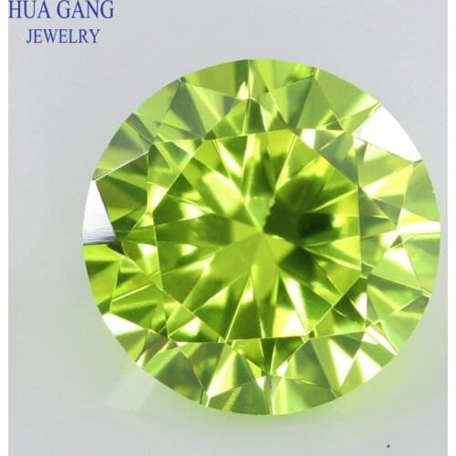 Apple Green 0.8~15mm CZ Round Shape Cubic Zirconia AAAAA Brilliant Cut Loose CZ Stone Synthetic Gems For Jewelry Free shipping