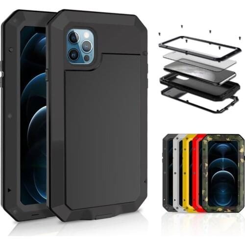 360 Degree Full Body Protect Phone Case Waterproof Heavy Duty Protection Metal Case For iPhone 12 Mini Pro Max Shockproof Cover