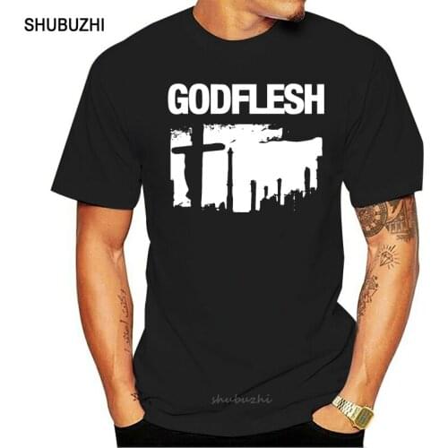 GODFLESH T-shirt New Black T Shirt S-3XL Industrial Post Metal Band Ministry Summer Short Sleeves T-Shirt Fashion Top Tee