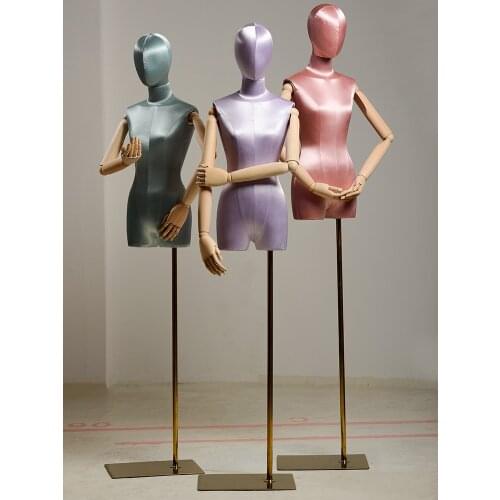 Zq Clothing Store Female Model Display Stand Multicolor Silk Fabric Showcase Tool Decoration