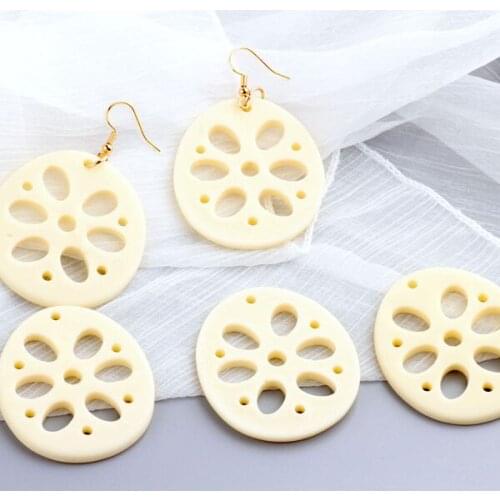 10pcs Korea Resin Funny Personality Simulation White Lotus Root Earrings Pendant Popular Wholesale Jewelry Accessories Material