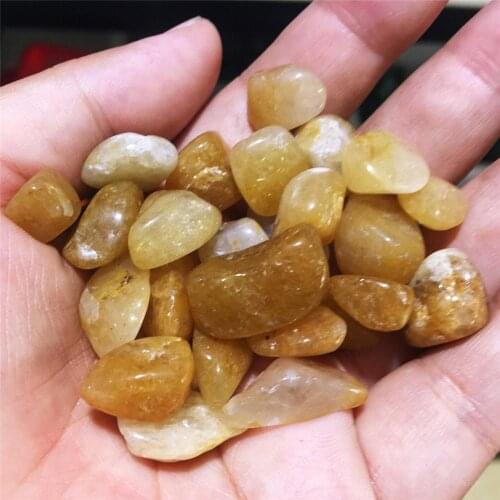 100G Natural yellow crystal turn over stone crystal healing specimen gem mineral home desktop aquarium decoration