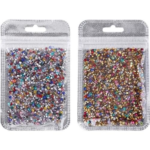 1000pcs/Bag 3mm Mixed Nail Art Rhinestones Gorgeous DIY Manicure Charms Decor for Cell Phone Beauty Clothing Accessories
