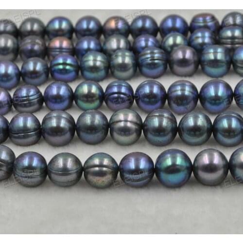 12-14mm big freshwater pearl strand white or peacock black