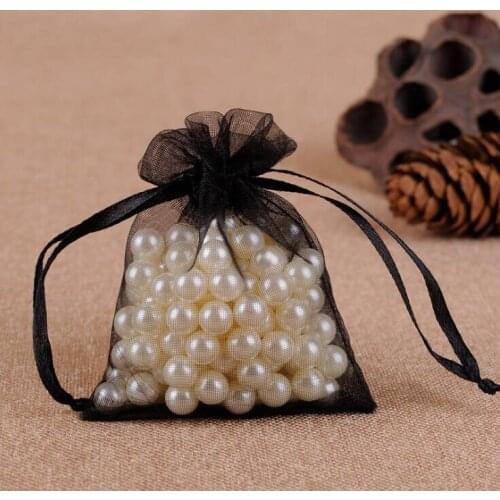 200pcs/lot 5x7cm Small Size Little Drawstring Pouches For Jewellery Ring Bag Organza Bags In Jewelry Packaging & Display