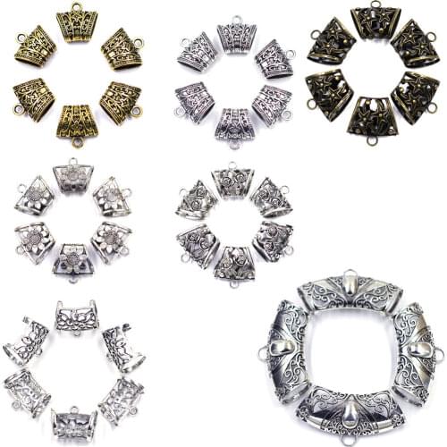 3Pcs Connector Pendants For Wrap Scarf Bail Beads Metal Charms Jewelry DIY Finding