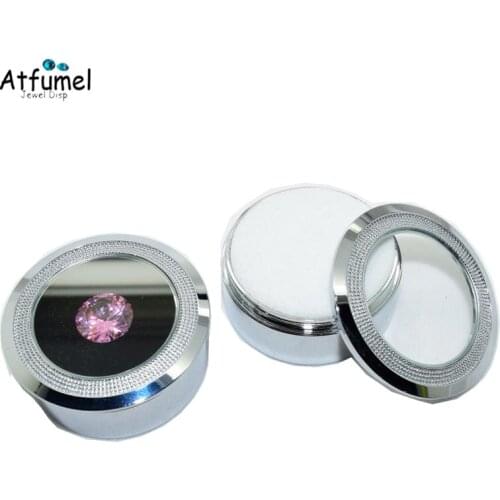 50Pcs Round Metal Gemstone Display Box Elegant Diamond Storage Organizer Gift Box Porte Alliance Pour Mariage Gem Beads Box