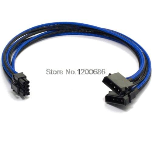 8-Pin PCIe to 2x Molex Power Cable wire harness Double 4pin transfer card 8pin power supply cable wire harness