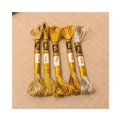 B 100colors-chosoe Metallic Cross Stitch Thread Shiny Effect Embroidery Threads DIY Decor Hand Knitting Crafts Floss Sewing