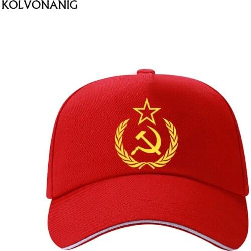 KOLVONANIG CCCP USSR Russian Letter Printed Baseball Cap 100% Cotton Unisex Snapback Cap For Adult Men Women high quality Hats