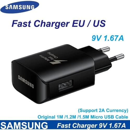 9V1.67A Fast Charger For Samsung S10 Plus Fast Charger Travel Adapter 1M Micro USB Cable For Samsung Note10 9 8 A50 A70 S7 S8 S9