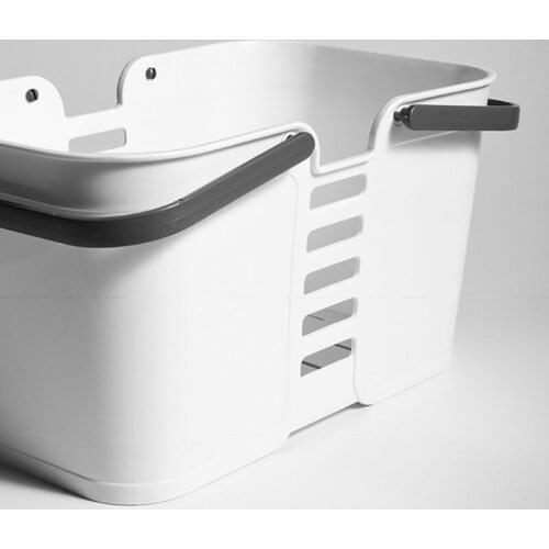 M89B Household Bath Basket Portable Storage Bins Plastic Storage Organizer Basket with Handles Shower Storage Container