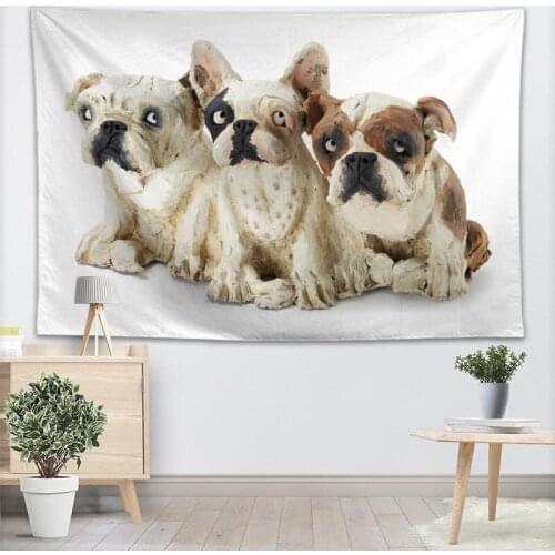 Custom Bulldog Wall Tapestry Home Decorations Wall Hanging Forest Tapestries For Bedroom 130x150CM,140x250CM