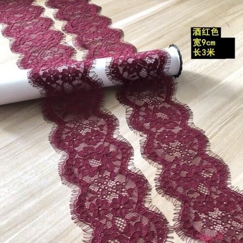 9meters multi-color exquisite eyelashes lace band, clothing skirt lengthening, decorative materials and accessories