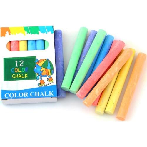 12pcs Colored Dustless Chalks Washable Non-toxic Chalk Markers for School Office Blackboard Whiteboard Glass