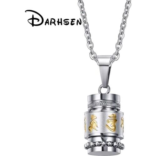 JHSL Fashion Jewelry Metal stainless steel Chain Bottle Men Statement Necklaces & Rotatable Pendants Silver Color