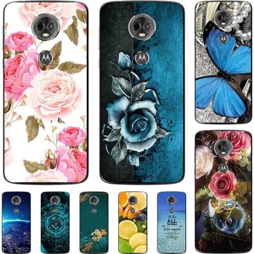 Fashion Flower Case For Motorola Moto E5 Plus XT1924 XT1944 E5Plus E 5 XT1920DL Cover Soft Silicone Cat Printing Capa Coque