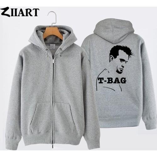 Prison Break T-Bag Prison Break T-Bag Man Boy Coat Full Zip Hoodie Fleece Hooded Jacket Autumn Winter Couple Clothes ZIIART