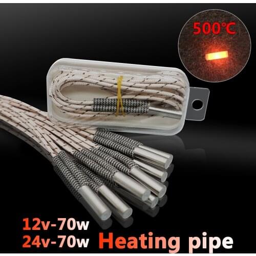 3D Printer Parts Heating Tube 12V/24V 70W High Temperature 6*20mm MK8 V6 hotend Heated block Cartridge Heater 1M Line length