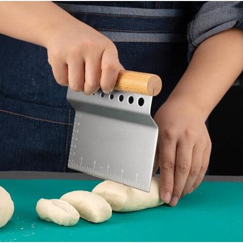 Stainless Steel Durable Dough Scraper Spatula for Fondant Cake Pastry Cutter Chopper Kitchen Multifunction Slicer Baking Tool