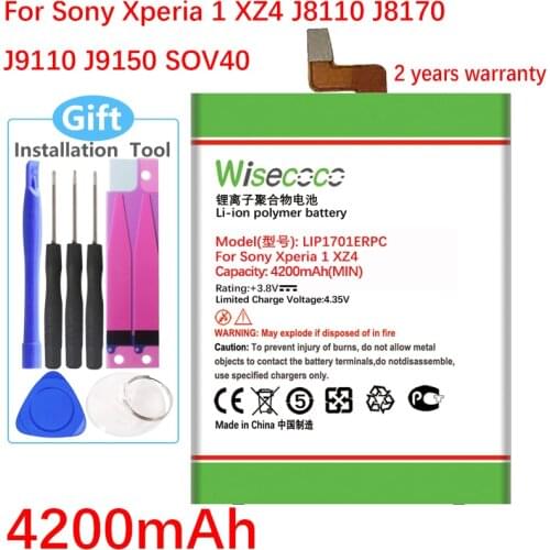 Wisecoco LIP1701ERPC NEW Battery For Sony Xperia 1 XZ4 J8110 J8170 J9110 J9150 SOV40 Mobile Phone