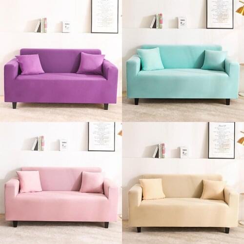 Solid Color Sofa Cover Slipcovers Stretchs Sofa Covers for Living Room Elastic Couch Chair Cover Sofa Towel 1-4-seater