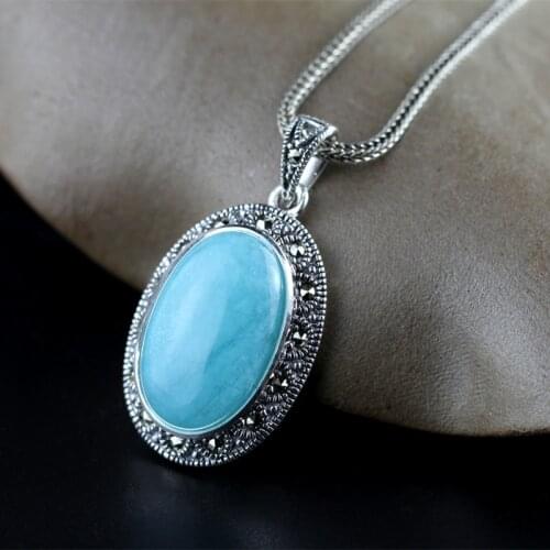 Character yin pin/Listed Amazonite with Horse sai shi Fine S925 Pendant