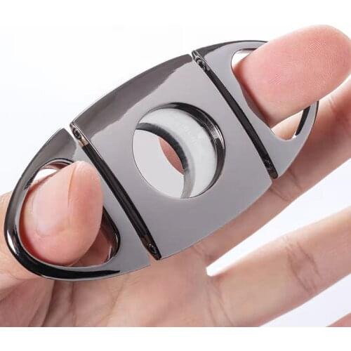Portable Cuba Cigar Cutter Stainless Steel Double Blade COHIBA Cigar Accessory