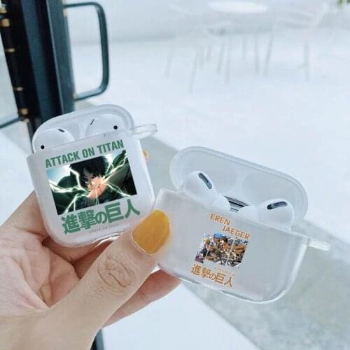 Anime Attacking Giant transparent TPU silicone Bluetooth Airpod Case For Airpods 1/2 Airpods pro soft cover