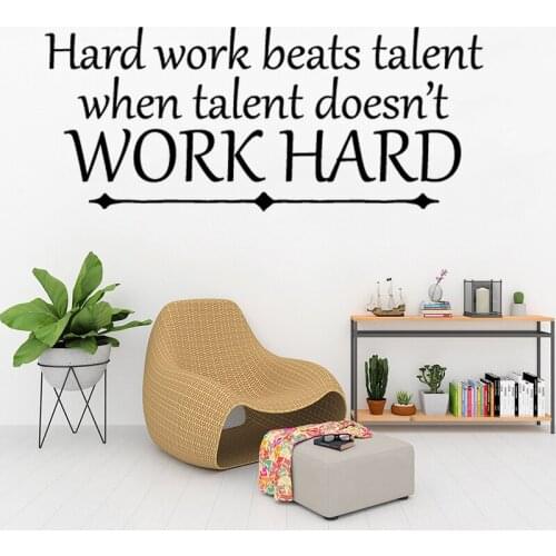 Work Team Wall Decals Hard Work Beats Talent Wall Quotes Decal Vinyl Wall Decals Removable DK-160