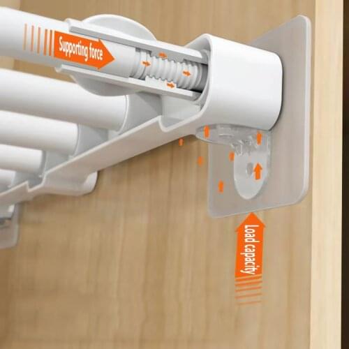 Punch-Free Wardrobe Layered Partitions, Nail-Free Adhesive Layer Support, Strong And Seamless Load-Bearing Support Rack