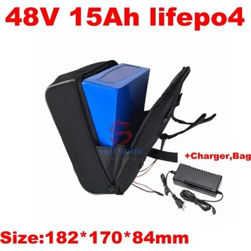 Electric bicycle 48v 500w Lifepo4 48v 15ah battery +3A Charger Folding bicycle electric scooter moped Bag battery training robot