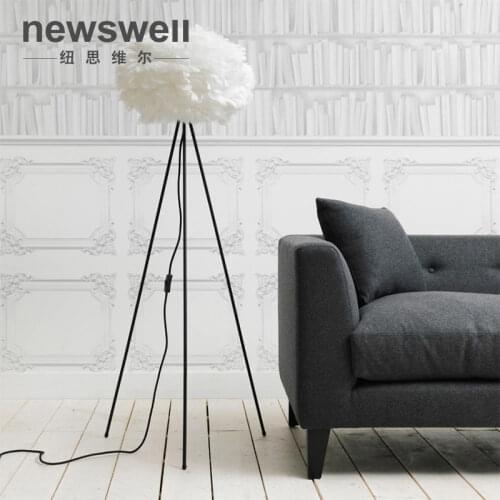 Bedroom floor lamp ZA Fashion personality creative white feathers lamp A1 Nordic headboard lamp simple creative ZA ZL348