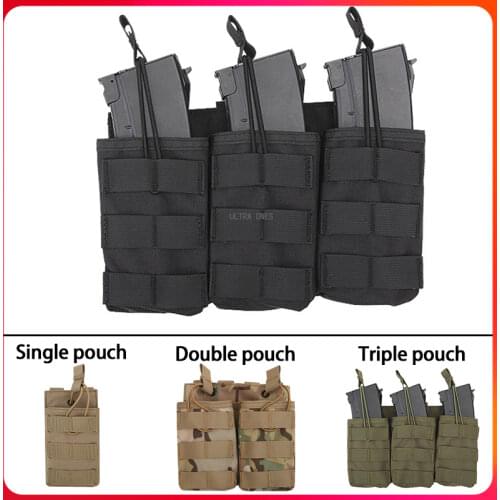 Tactical AK AR M4 AR15 Rifle Pistol Mag Pouch Hunting Shooting Airsoft Paintball Single Double Triple Magazine Pouches