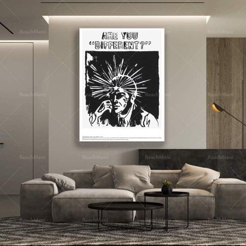 Andy Warhol Vintage Exhibition Poster, Andy Warhol Art Print Are you Different, Black and White Wall Art