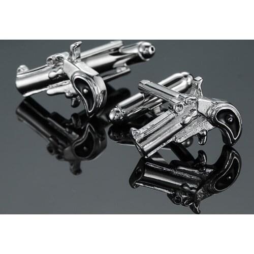 High quality brand new fashion 007 pistol cufflinks for mens shirt brand cufflinks manufacturer free delivery