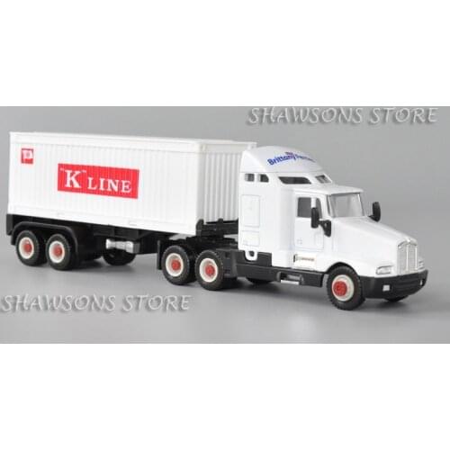 Welly 1:64 Scale Diecast Truck Model Toy Kenworth T600 Aerocab Tractor With Container Miniature Replica