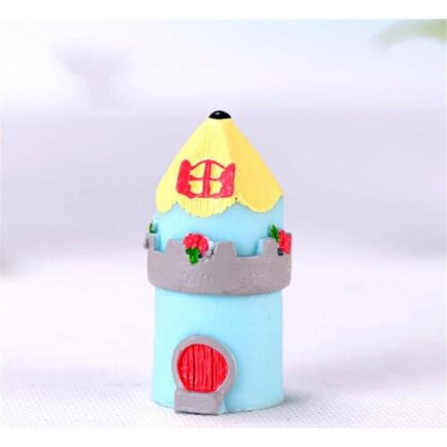 ZOCDOU 1 Piece Mini Colorful Pencil Castle Painting Pen House Home Ornament Small Statue Little Figurine Crafts Cute Decoration