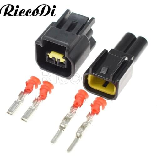 1-20 kit Furukawa Blakc 2 Pin Way Male Female High Voltage Ignition Coil Plug Connector For Ford Focus FW-C-2M-B FW-C-2F-B
