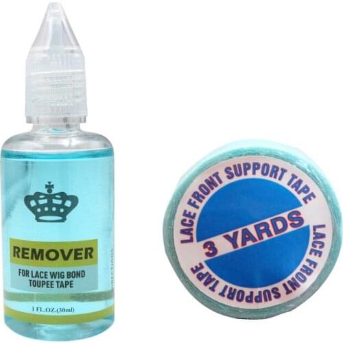 1pc Adhesive Tape 1cmX3m and 1 bottle 30ml double sides tap ehair glue/adhesive remover for tape hair extensions/ PU skin weft