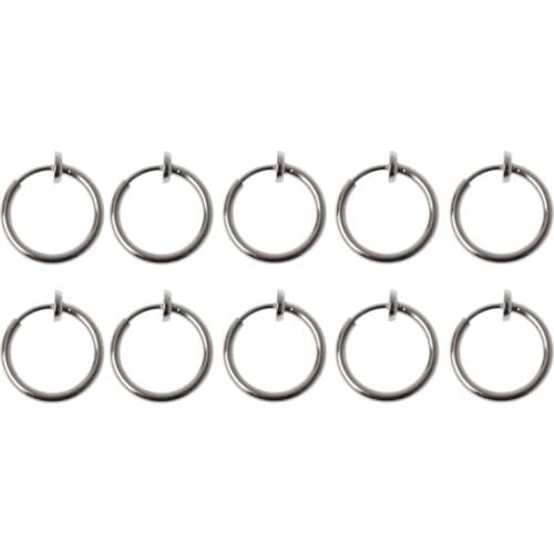 10Pcs Sliver No Ear-hole DIY Clip On Circle Hoop Earrings For Jewelry Making
