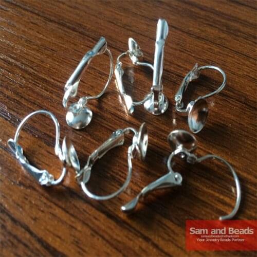 20Pcs Silver Plated Special French Earring Hooks With 8mm Pad for Jewelry making No.FEHW01