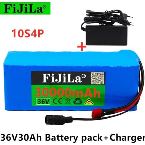 36V battery 10S4P 30Ah battery pack 1000W high power battery 42V 30000mAh Ebike electric bike BMS+42V2A Charger